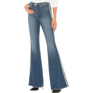 L’Agence Denim Womens Size 32 Authentique Blue Tuxedo Striped Solana Flare Jeans